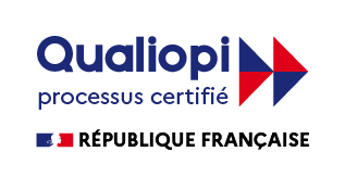 Logo Qualiopi, processus certifié, République française